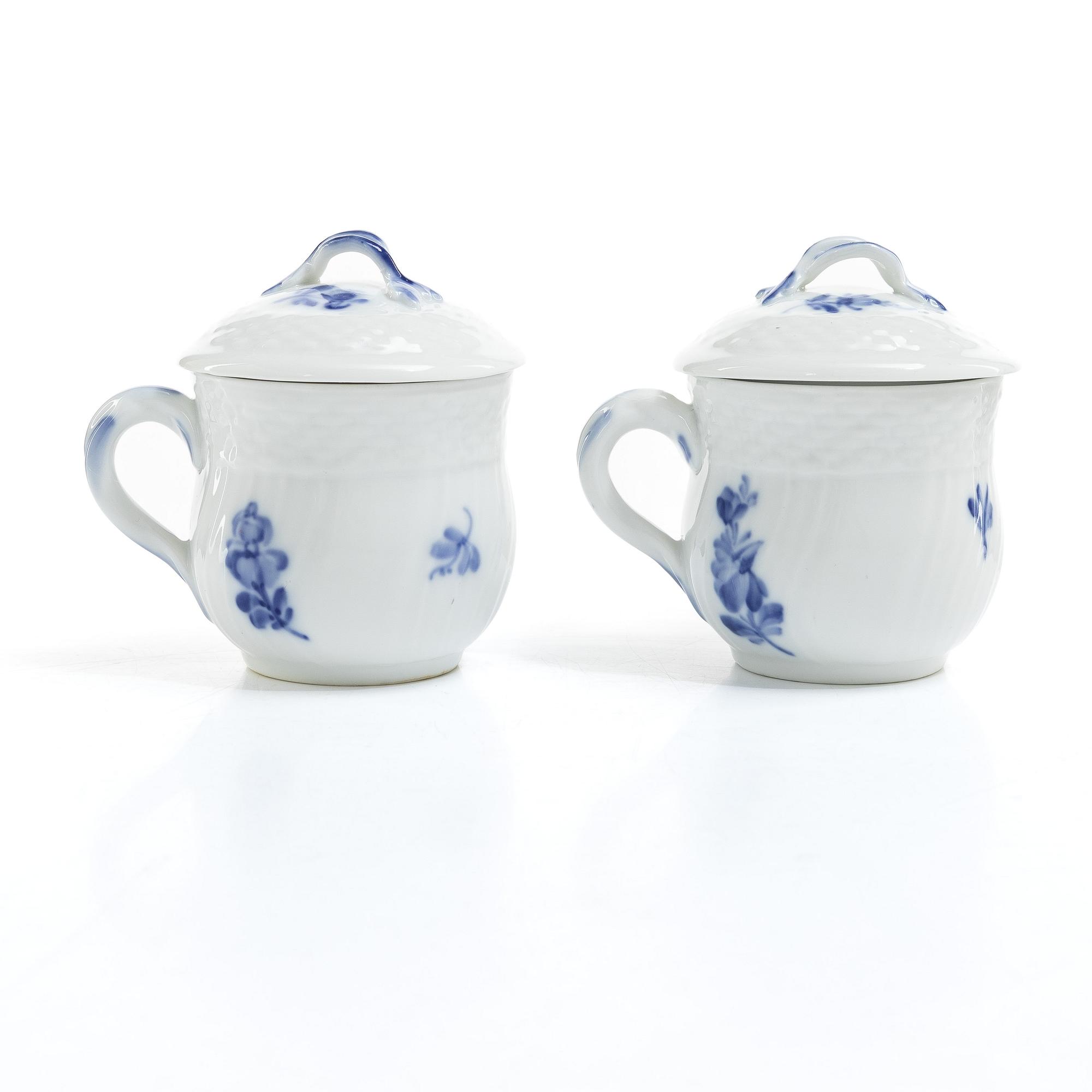 Royal Copenhagen, a set of twelve 'Blur Flower' custard cups, Denmark, 1957-58.