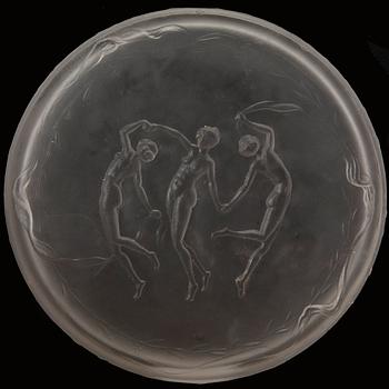 Powder box possibly R Lalique 1910/20s glass.