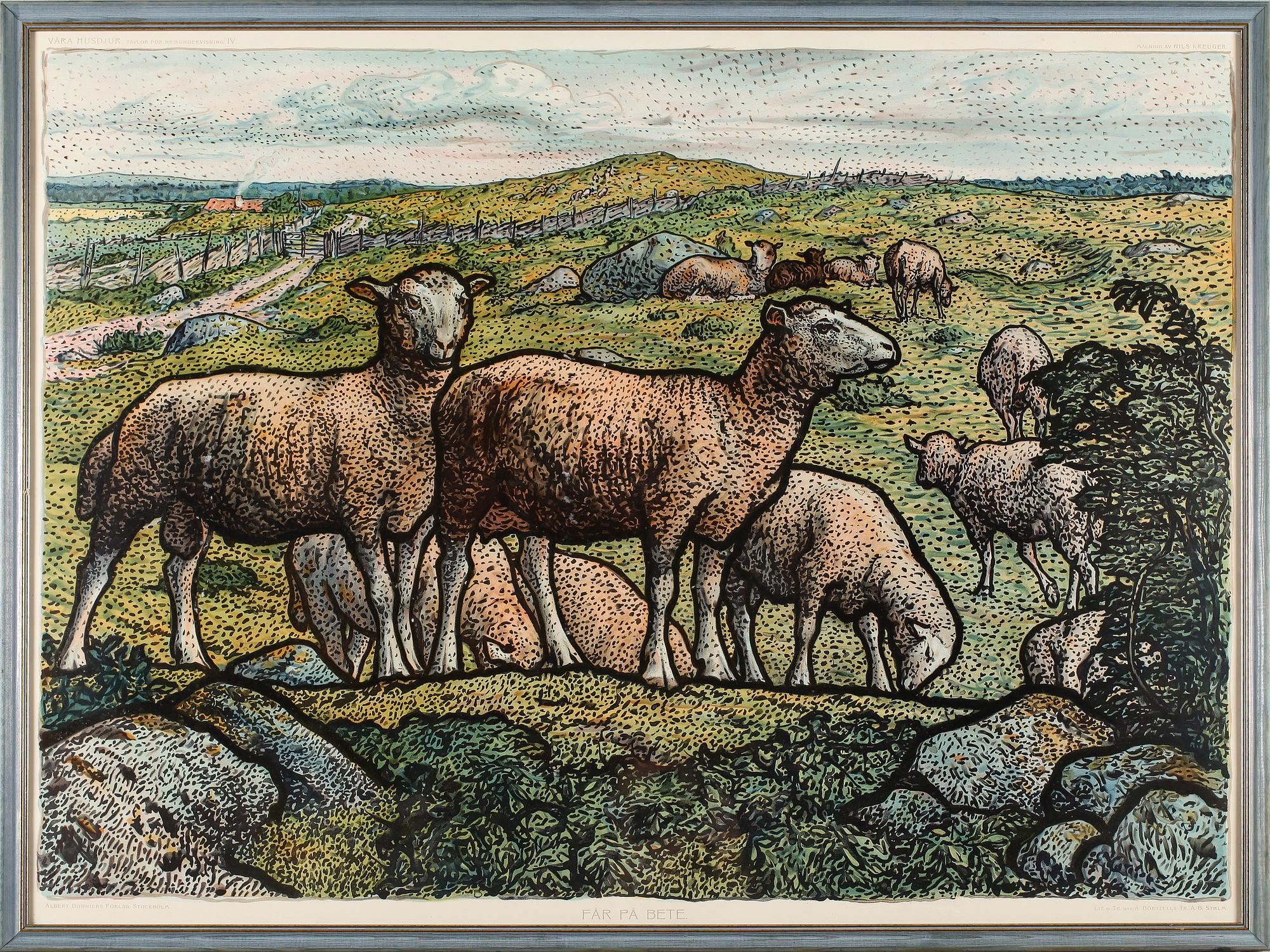 LITOGRAFISKT TRYCK, efter Nils Kreuger, 1900-talets första hälft.