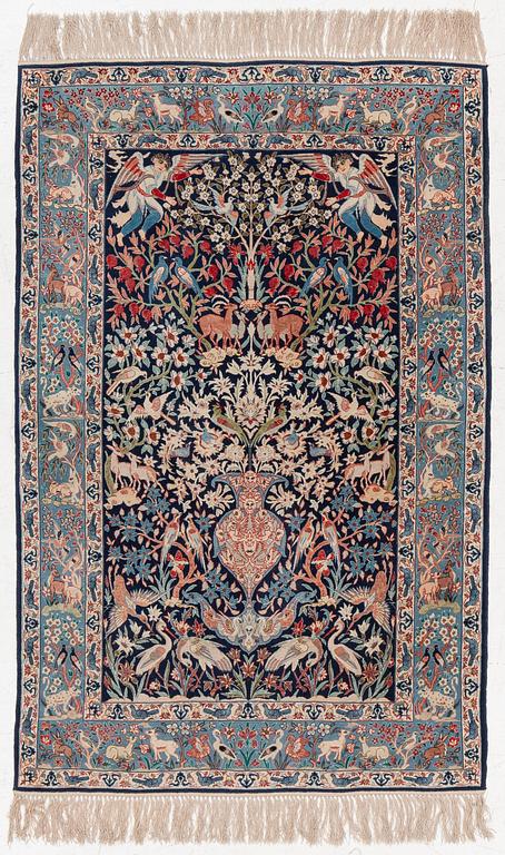 Carpet. Isfahan. figural, approx. 167 x 108 cm.