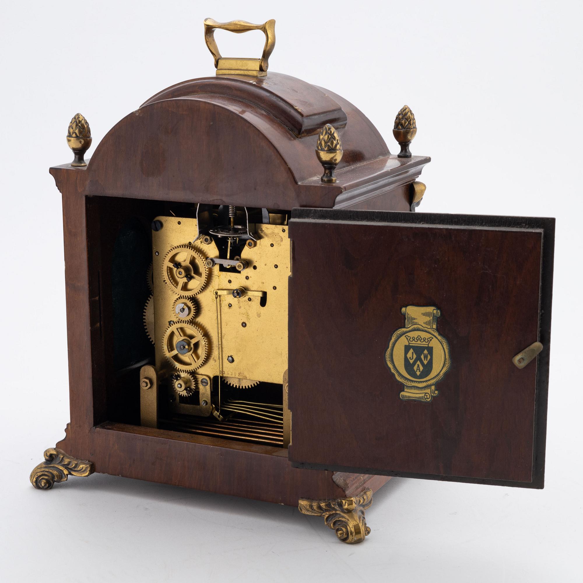 A 20th Century striking table clock by John Warmink, Netherlands.