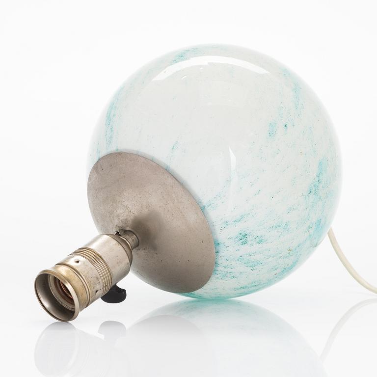 A 1930's '12501' table lamp Kauklahden Lasitehdas, Finland.