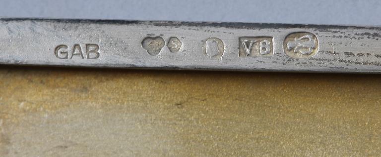 PARTI SILVER, 7 delar, bla Danmark, Sverige, Italien. 1900-talets mitt/senare del.
