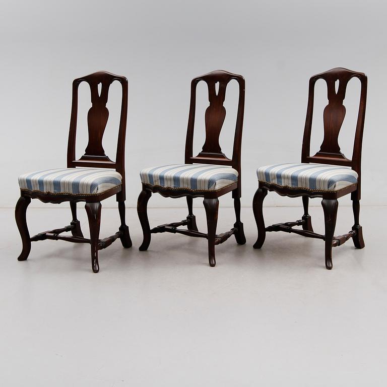 STOLAR, 3 st, senbarockstil, 1900-talets andra hälft.