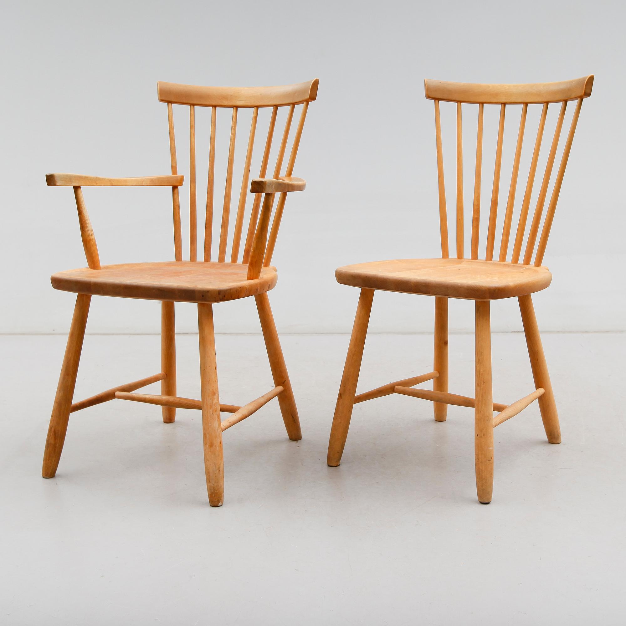 KARMSTOL OCH STOL, "Lilla Åland", Carl Malmsten, Stolab 1998.