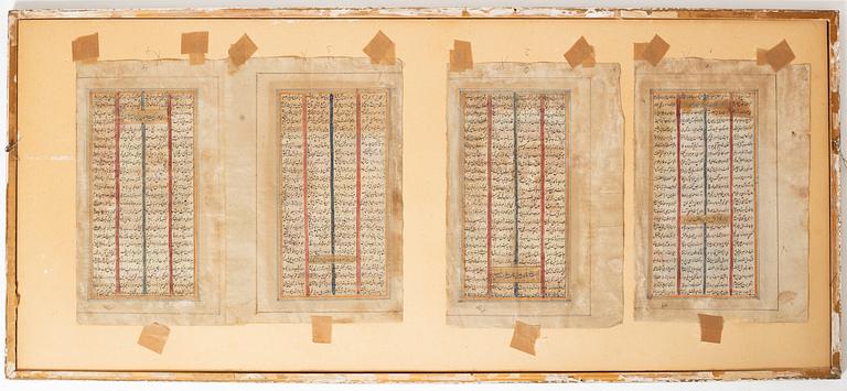 Figurscener, 4 st Mogul-stil, Iran Qajardynastin.