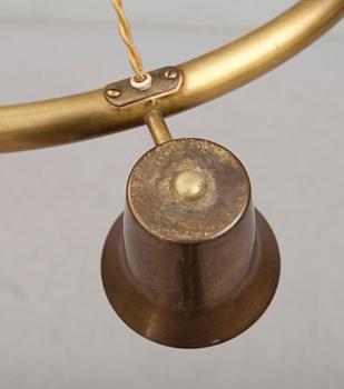 TAKLAMPA, mässing, 1900-talets första hälft. Höjd ca 45 cm.