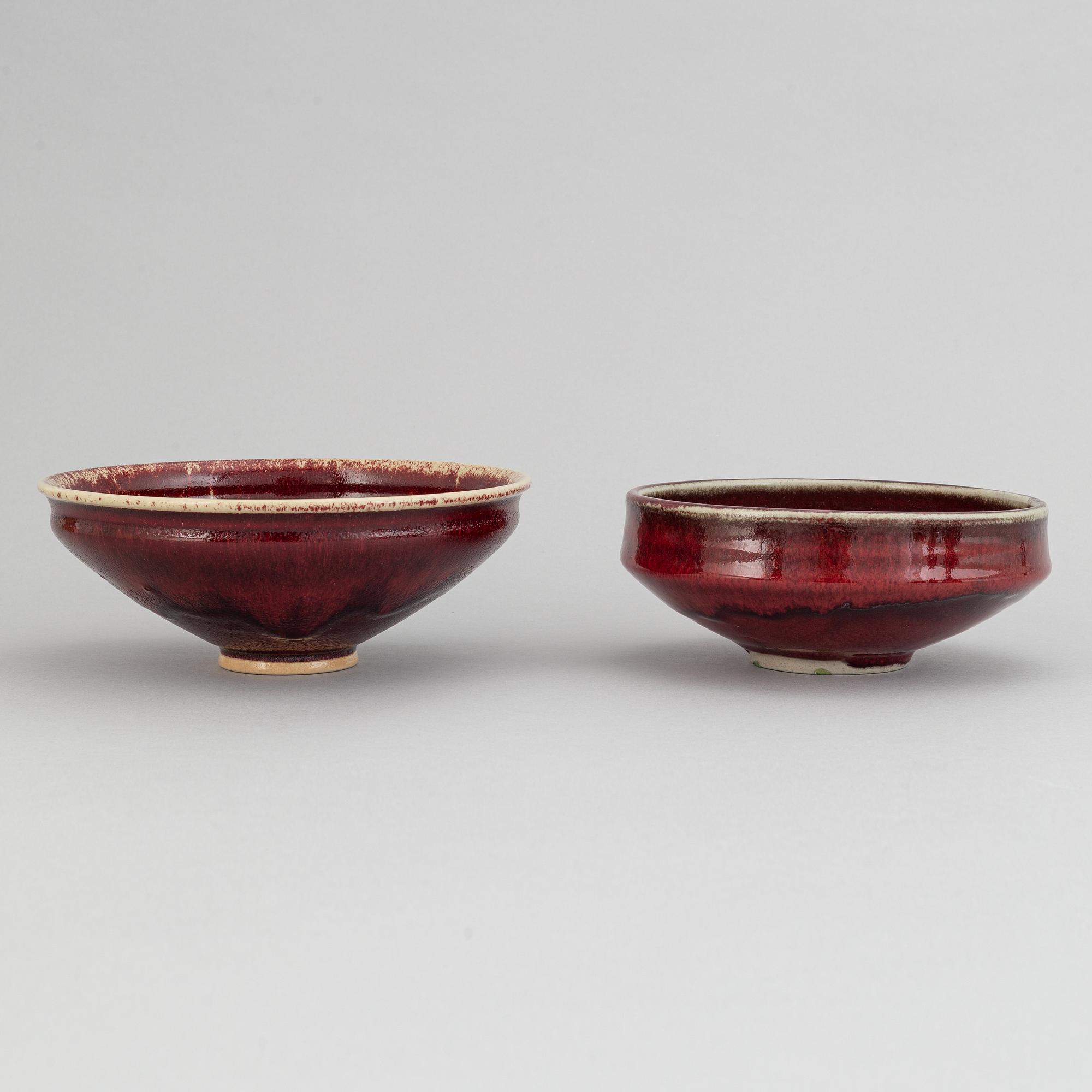 Henning Nilsson, Sven Hofverberg, Höganäs and others, 3 vases and 3 bowls, Sweden, second half of 20th century,