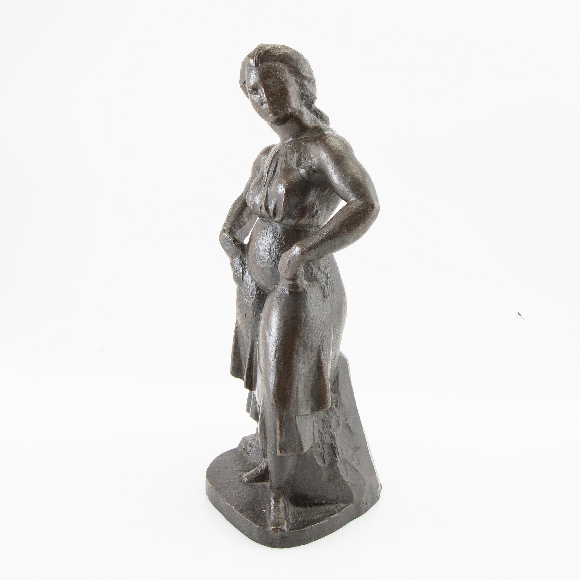 Manuel M Hugué Manolo, sculpture "Paysanne".