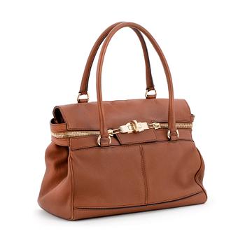 407. MAX MARA, a brown leather shoulder bag.