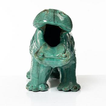 Allan Ebeling, skulptur, glaserad keramik, flodhäst, Torshälla 1932.