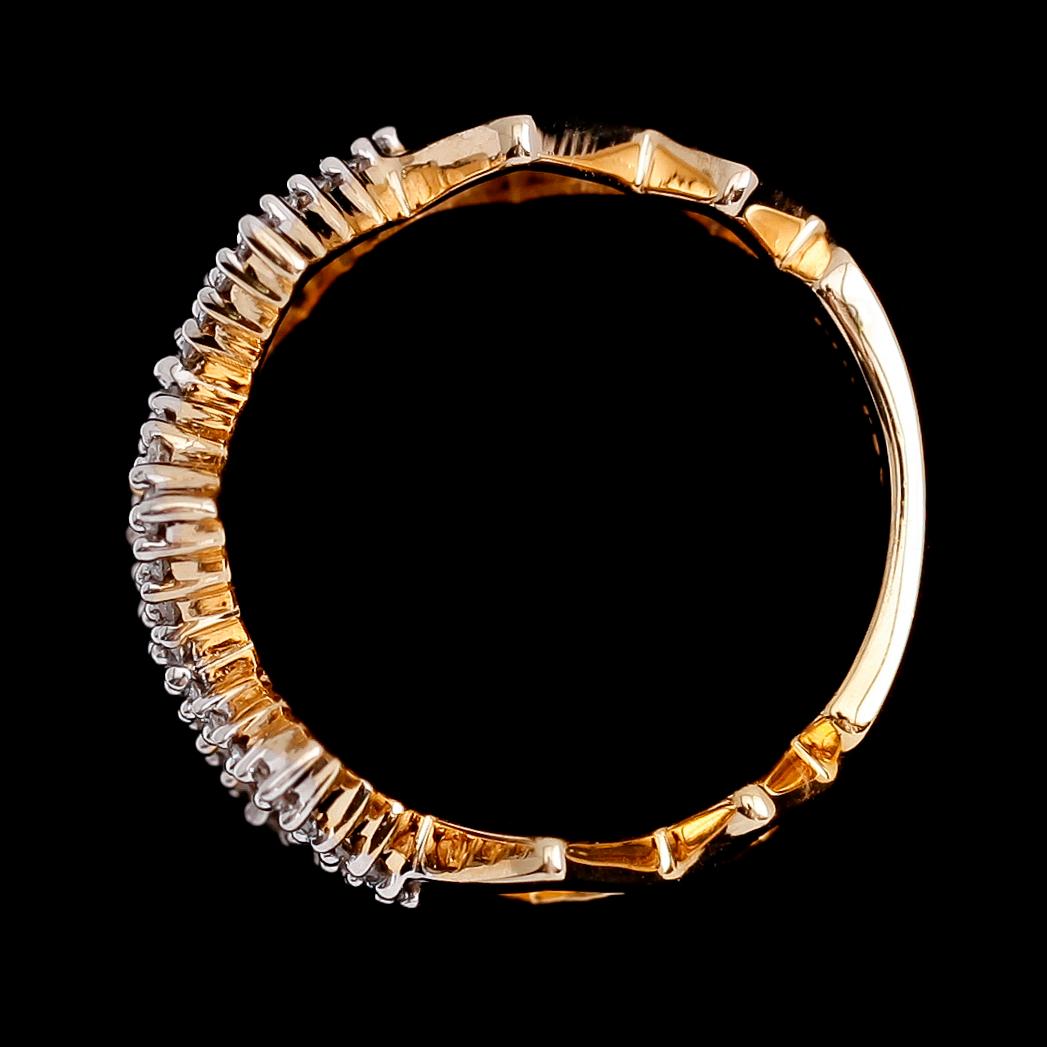 RING, 14 k guld, briljantslipade diamanter tot 0.50 ct.