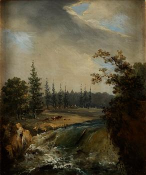 792. Pehr Gustaf von Heideken Tillskriven, Sommarlandskap med fors.