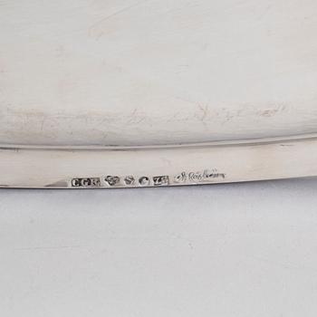 ERIC RÅSTRÖM, bricka, silver, Råströms Silver- O Nysilverfabrik, Stockholm, 1950.