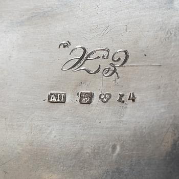 Anton Jacob Jörgensson, dosor, ett par, silver, Ystad 1841.