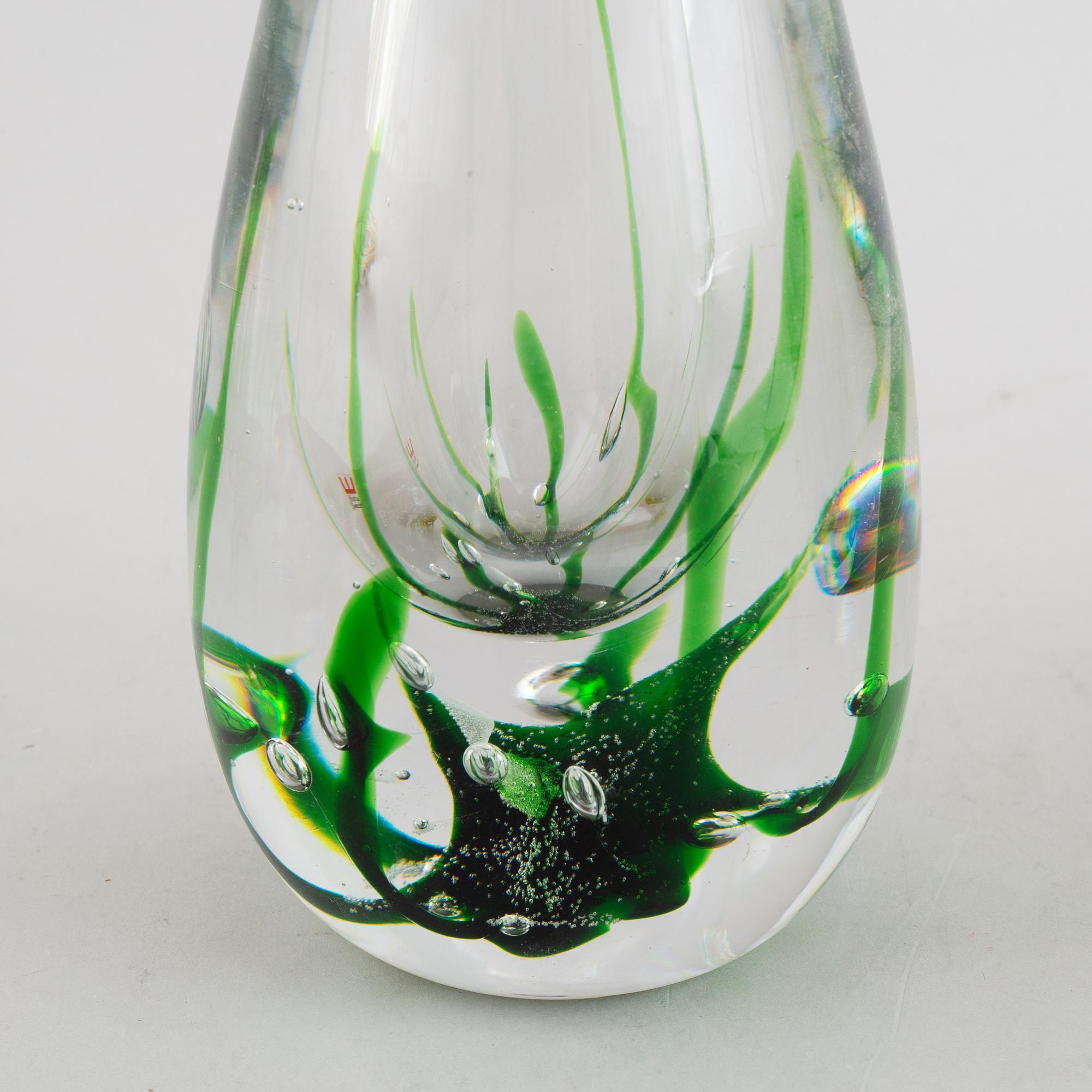 A pair of glass table lamps, Vicke Lindstrand, Kosta, signed.