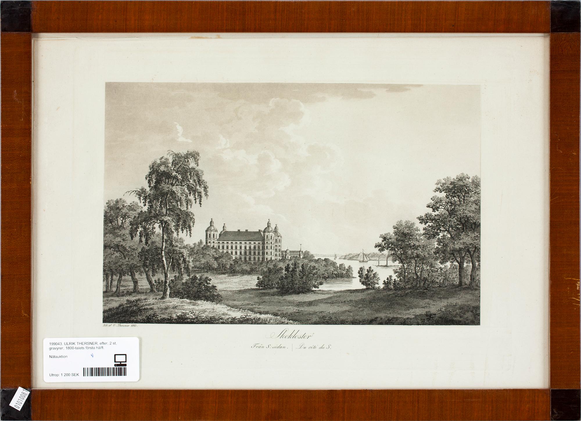ULRIK THERSNER, efter, gravyrer, 2 st, 1800-talets första hälft.
