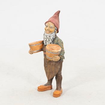 Tomte, 1900-talets andra hälft bemålad gips/konstmassa.