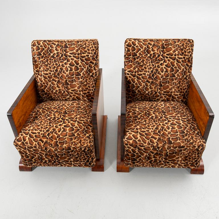 Armchairs, a pair, Art Deco style, 20th century.
