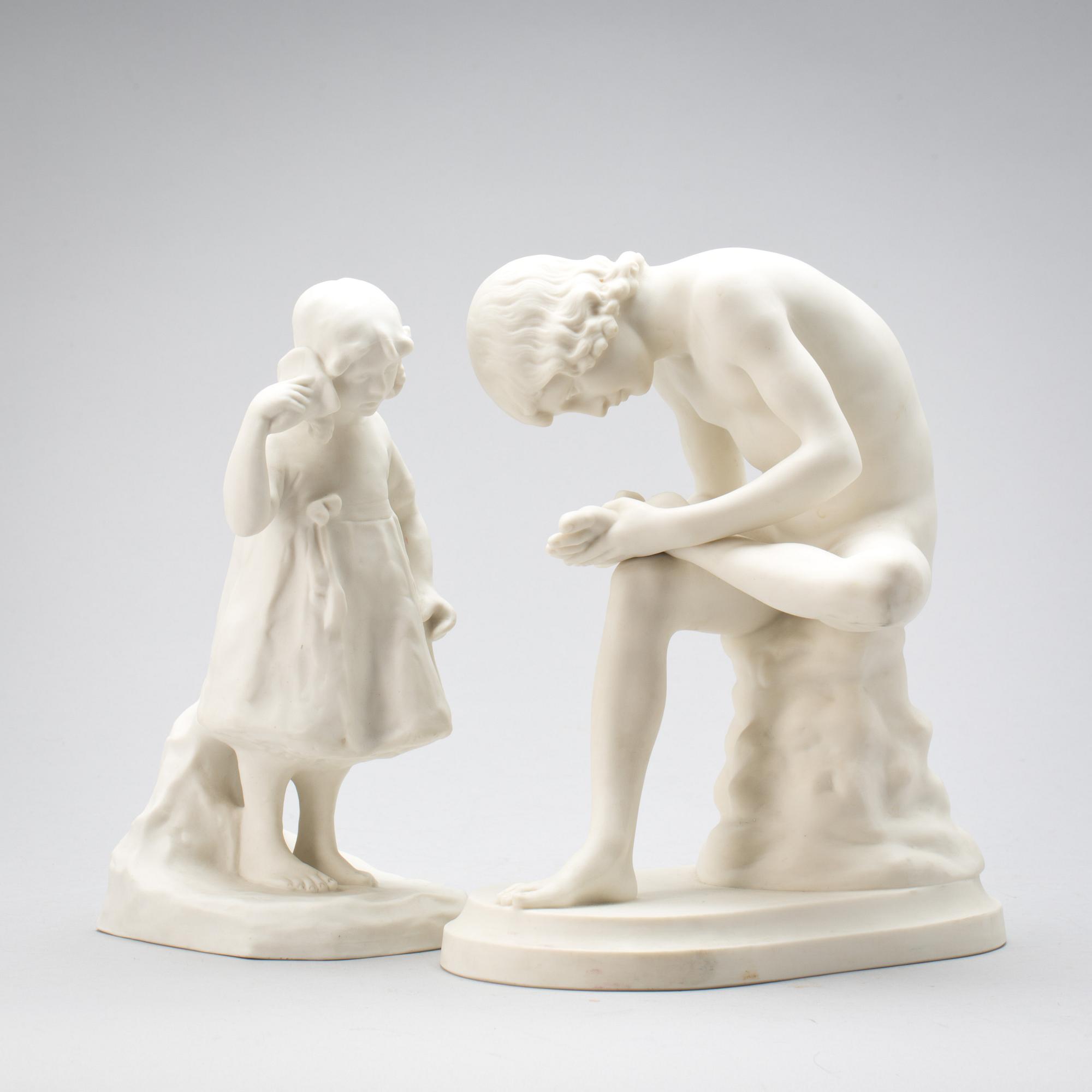 FIGURINER, 2 st. Parian, Gustafsberg.