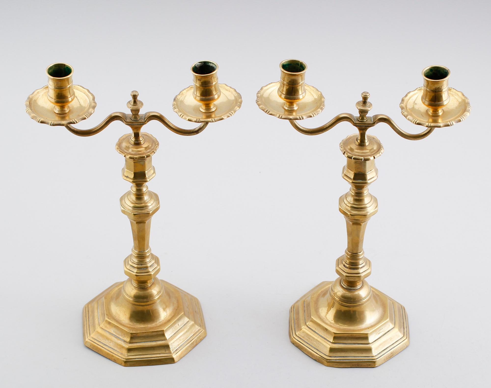 KANDELABRAR,  ett par, 1700-tal.