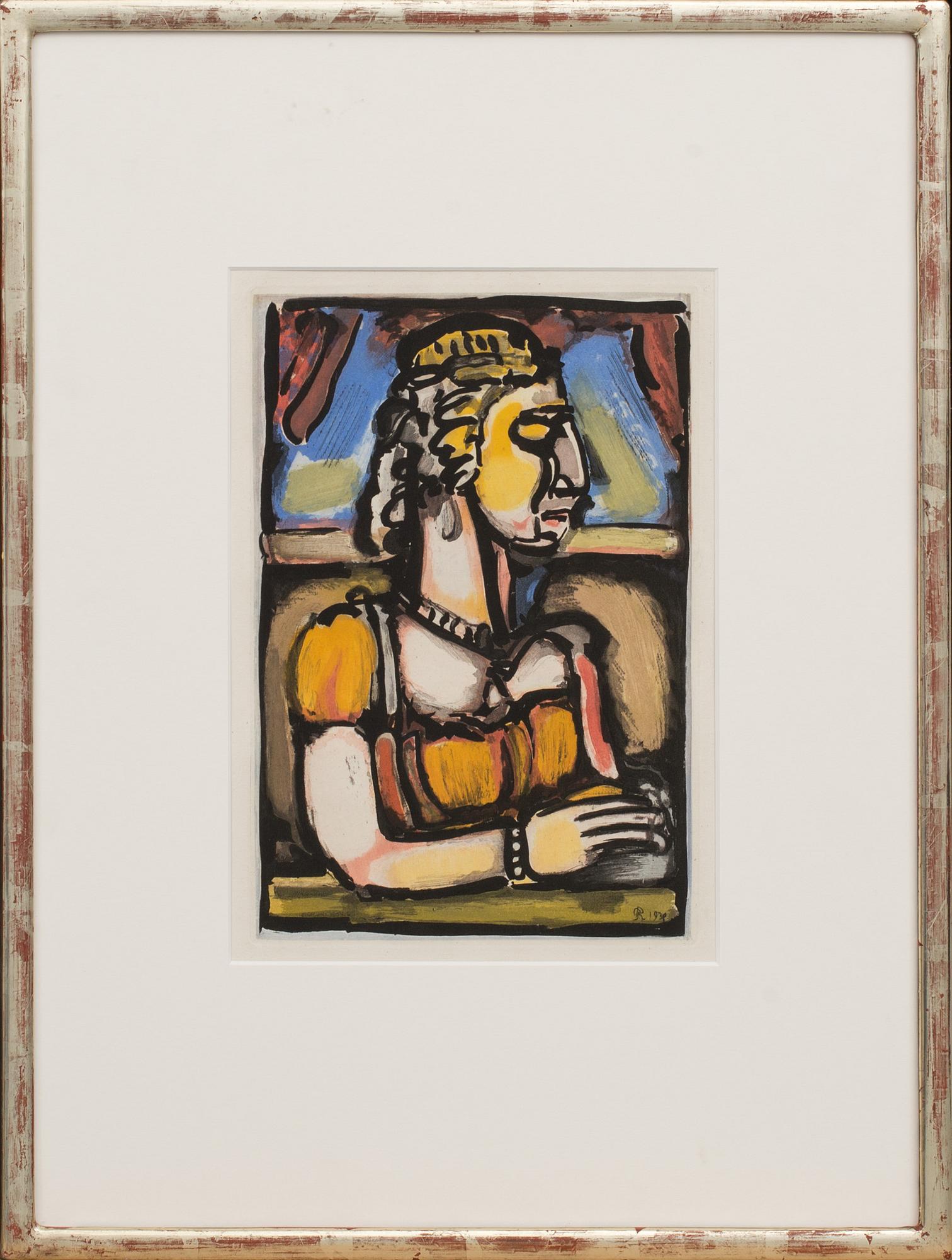 GEORGES ROUAULT, aquatint in colours, signed in print.