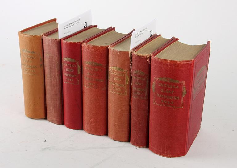 BÖCKER: "Svenska släktkalendern", 7 vol.