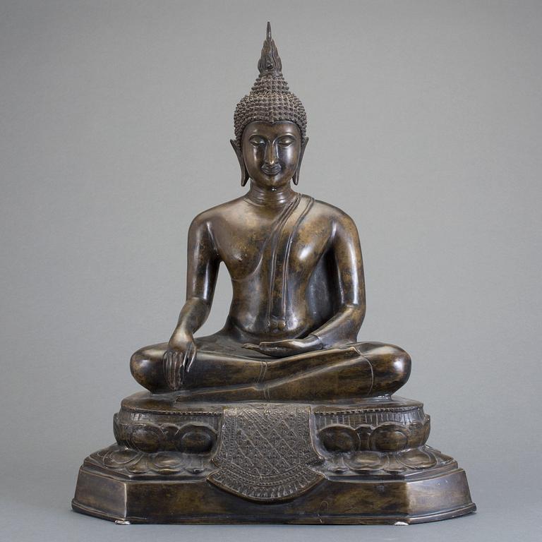 BUDDHAFIGURIN, brons, Thailand, 1900-tal.