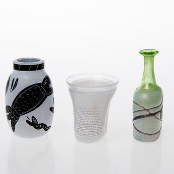 KOSTA BODA, PARTI DIVERSE GLAS, 5 delar, glas, Kosta Boda Sverige, 1900-talets slut.