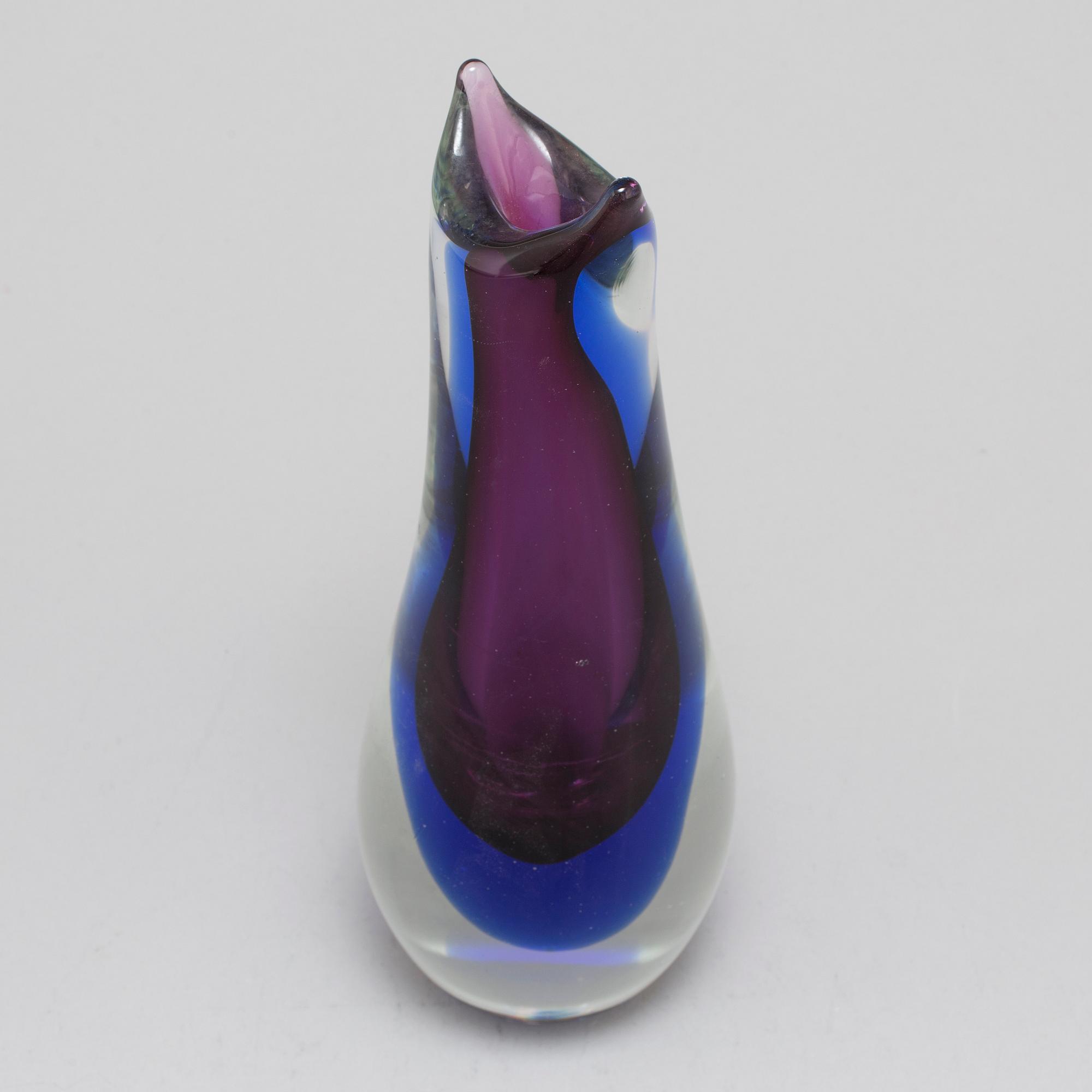 a Italian glass vase, probably Flavio Poli, 20th century.