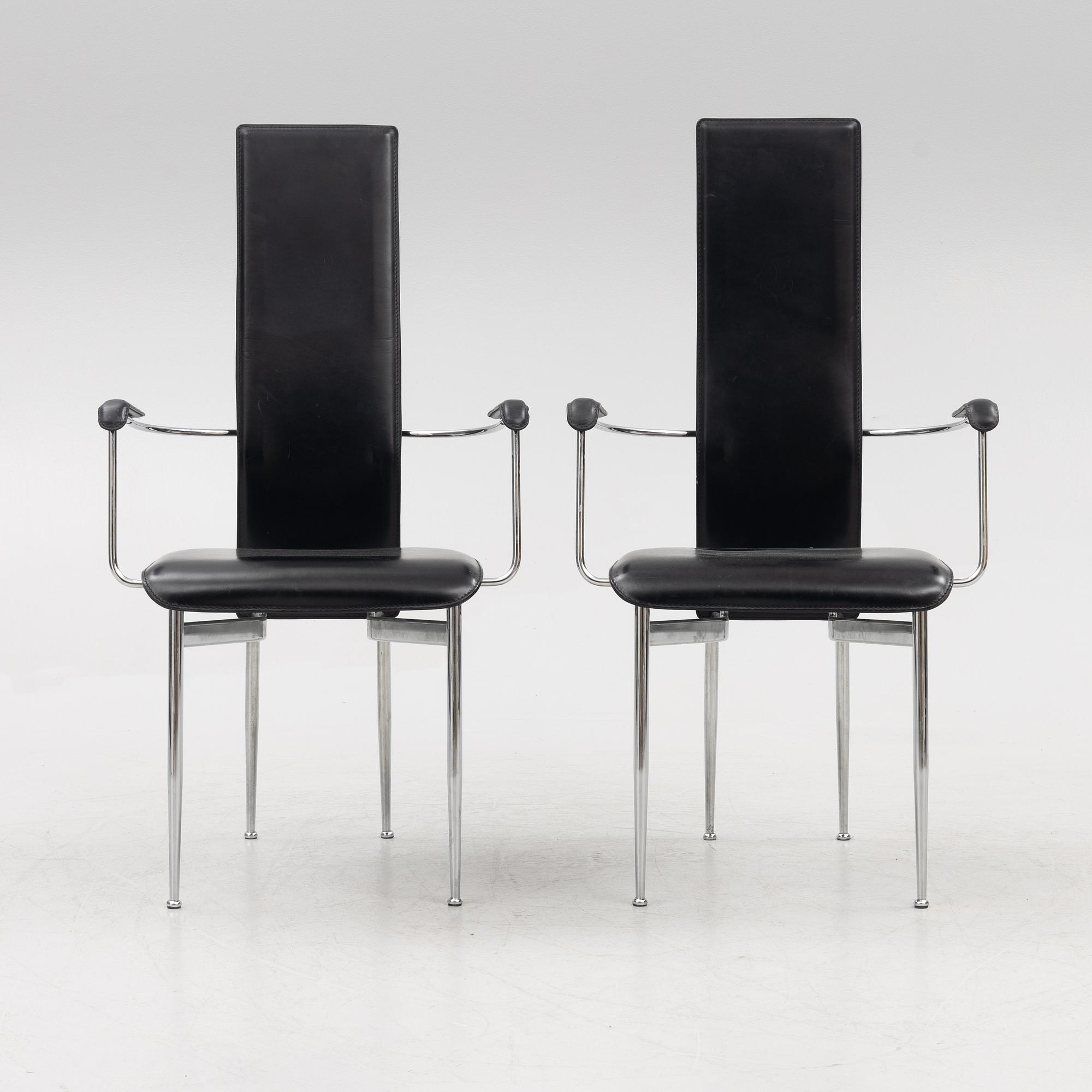 Giancarlo Vegni & Gianfranco Gualtierotti, a set of six chairs, Fasem, Italy.