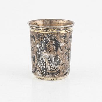 A Russian Silver and Niello Beaker, St Petersburg 1848.