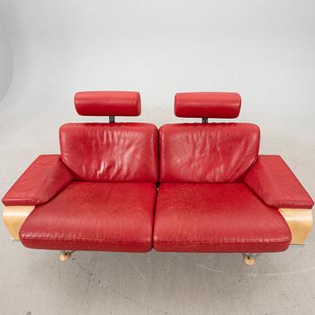 An Åke Fribyter leather sofa 'Leo' from Nelo Knislinge around year 2000.