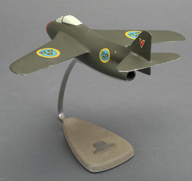 FLYGMODELL, SAAB, modell SAAB-29, "Flygande tunnan", 1950-tal.