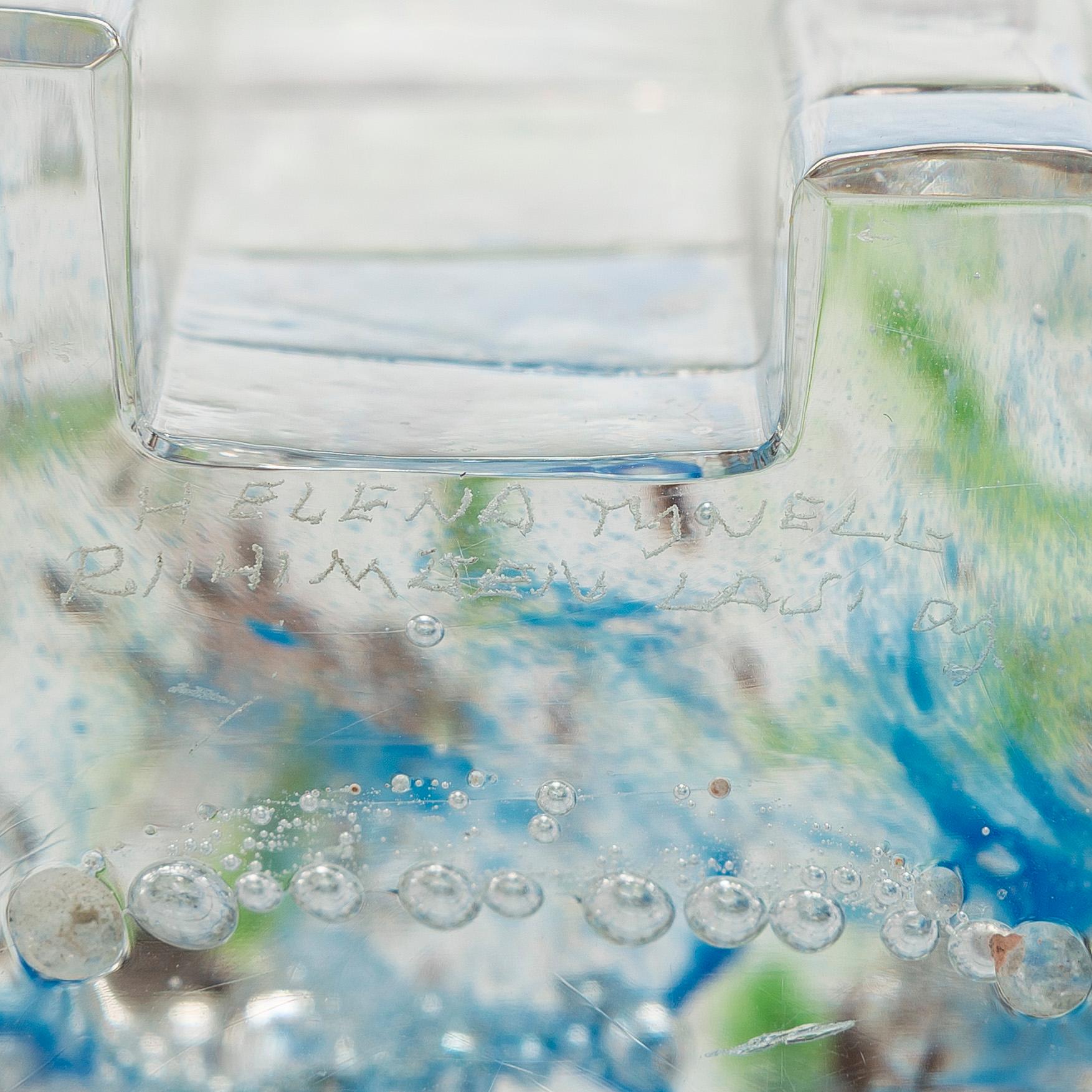 Helena Tynell, lasiveistos, "Metsä", signeerattu Helena Tynell Riihimäen Lasi Oy.