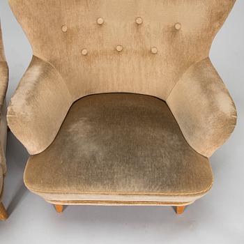 Ilmari Lappalainen, a pair of 1950's 'Laila' armchairs for Asko, Finland.