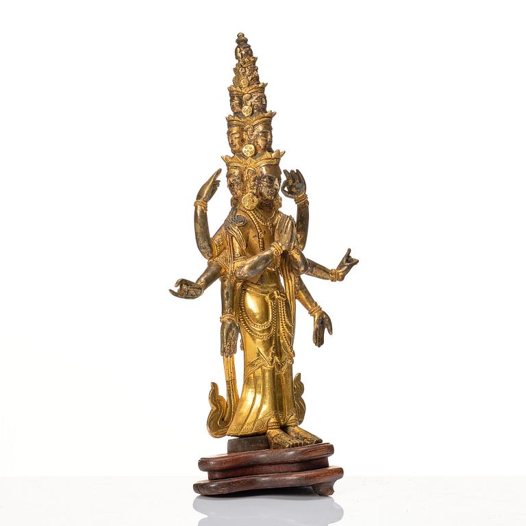 A Tibeto Chinese figure of Avalokiteshvara, late Qing dynasty, circa 1900.