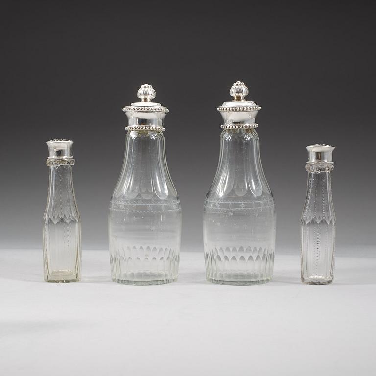 A Swedish 18th century silver cruet-set, Anders Brandt, Norköping 1786.