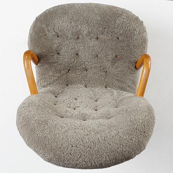 Swedish Modern, fåtölj "Clam Chair" / "Musling", Sune Johanssons Möbelfabrik i Nässjö. 1940-50-tal.