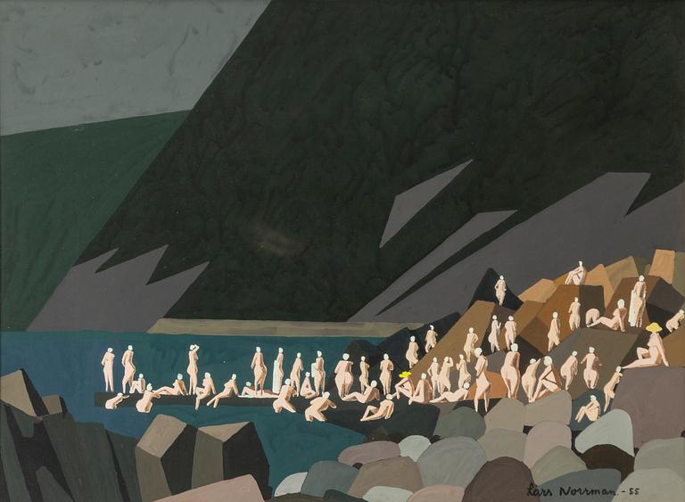 Lars Norrman, "Badande vid Kullaberg II".