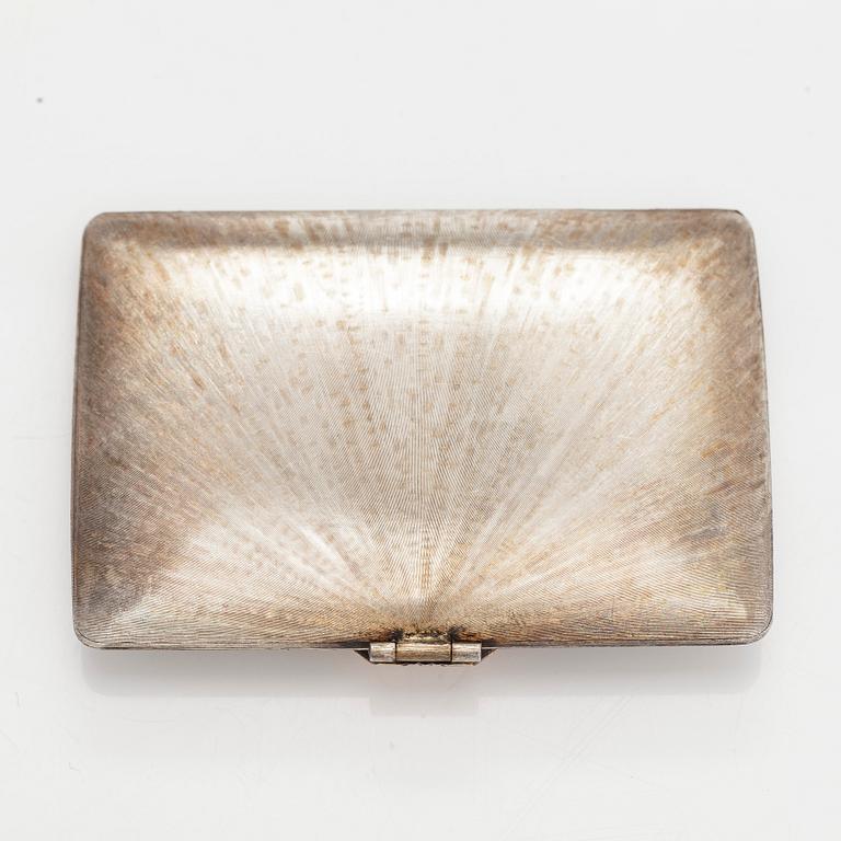 Powder box, silver, Italy.