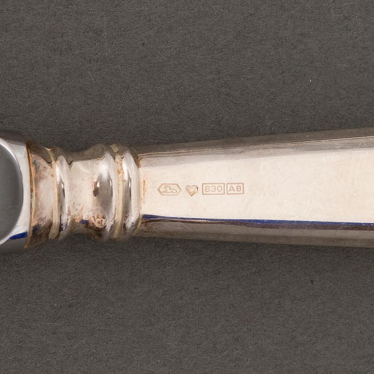 A 48-pcs set of silver cutlery with seashell decoration, Finnish hallmarks, Turku and Hämeenlinna 1956-1983.