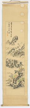 A Chinese scroll painting by anonymous artist, ink and colour on paper, 20th Century.