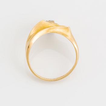 Björn Weckström, An 18K gold Lapponia ring DIamond promise" set with a round brilliant-cut diamond.
