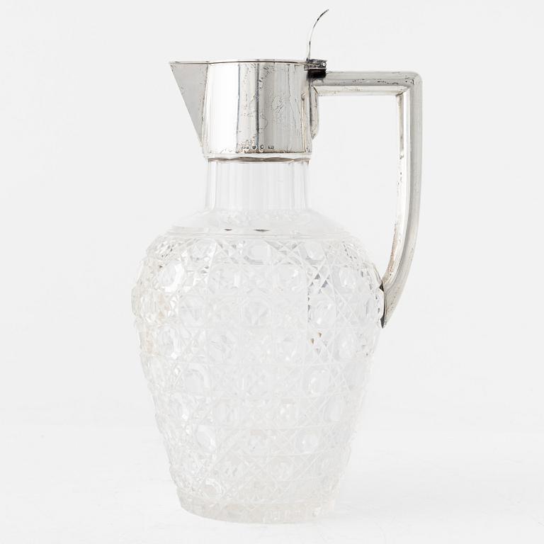 CG Hallberg, vinkanna, silver och glas, Stockholm 1899.