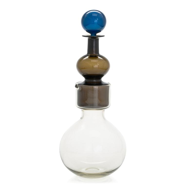 Kaj Franck, karaff, "Kremls klockor", glas, signerad K. Franck Nuutajärvi Notsjö -59.