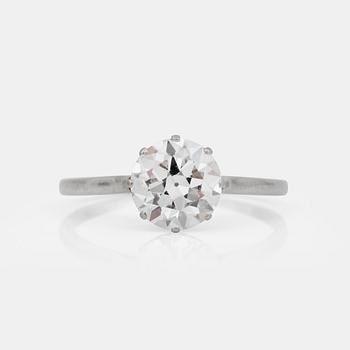 659. An old brilliant-cut diamond, circa 1.85 cts, ring.