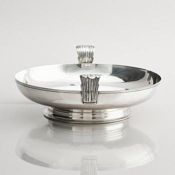 Wolter Gahn, skål, nysilver, Swedish Grace, Karl Wojtech, Stockholm, 1920-tal.