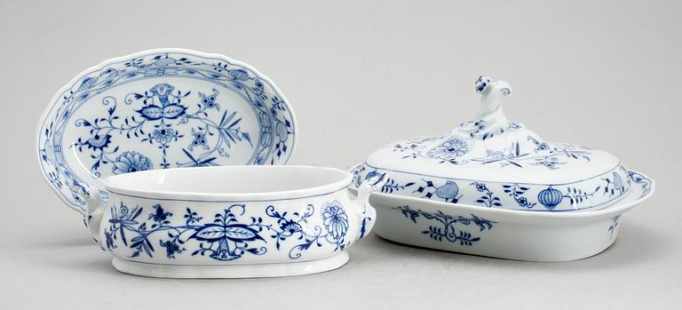 SERVISPORSLIN, 3 del, Meissen, lökmönstret.