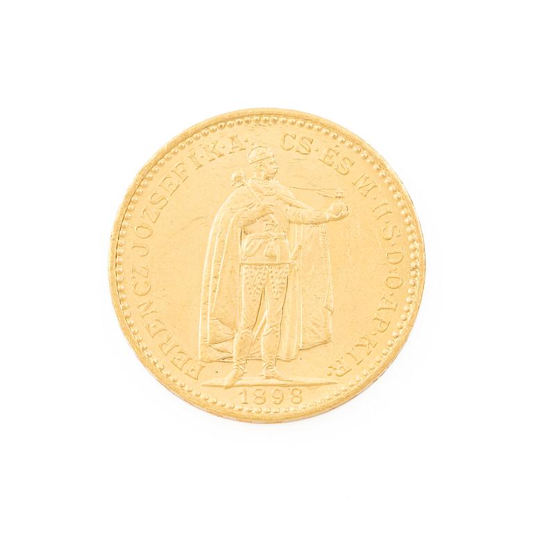 Gold coin, Hungary, 20 Korona, 1898.